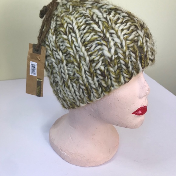 Nobis NEW Wool Knit Toque Beanie Hat Shroom Boho Sweater Warm - Picture 3 of 14